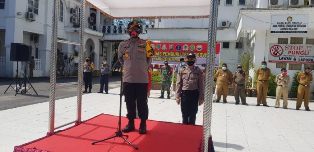 Kapolres Rohil Pimpin Upacara Apel Satgas Pemburu Teking Covid-19, Siap Tindak Bila Ada yang Tengil